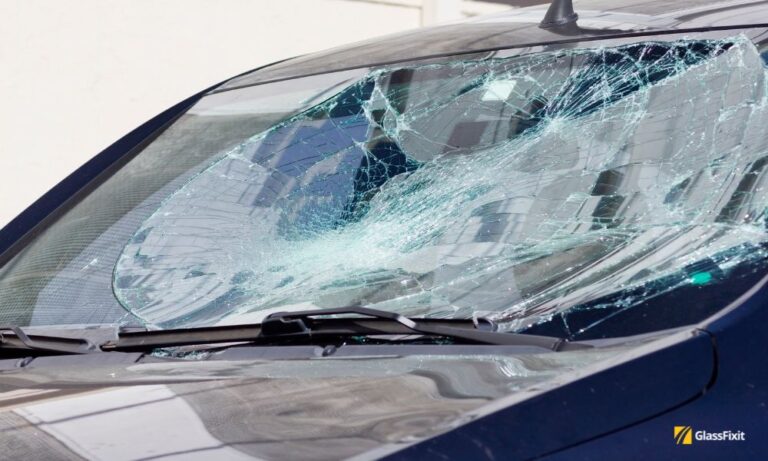 Damaged windshield